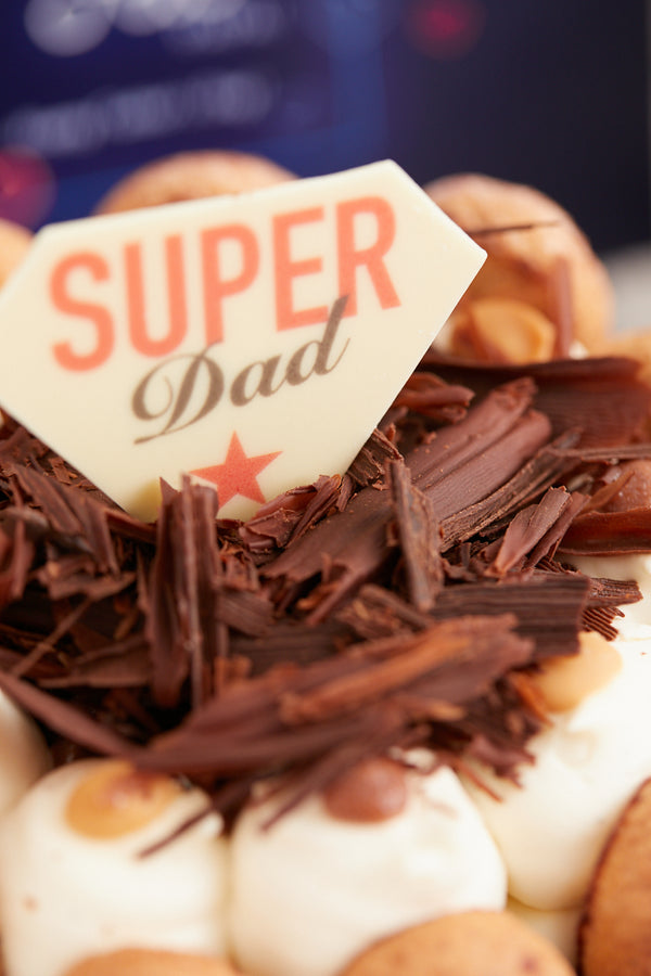Father's Day Super Dad Chocolate Charlotte Layer Cake