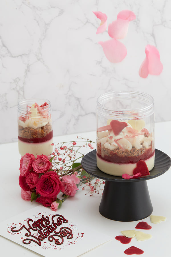 Valentine's Panna Cotta & Lychee Jar Dessert XL Version