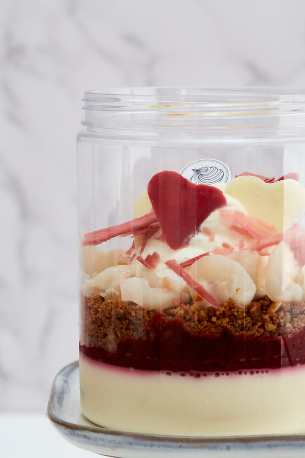 Valentine's Panna Cotta & Lychee Jar Dessert XL Version