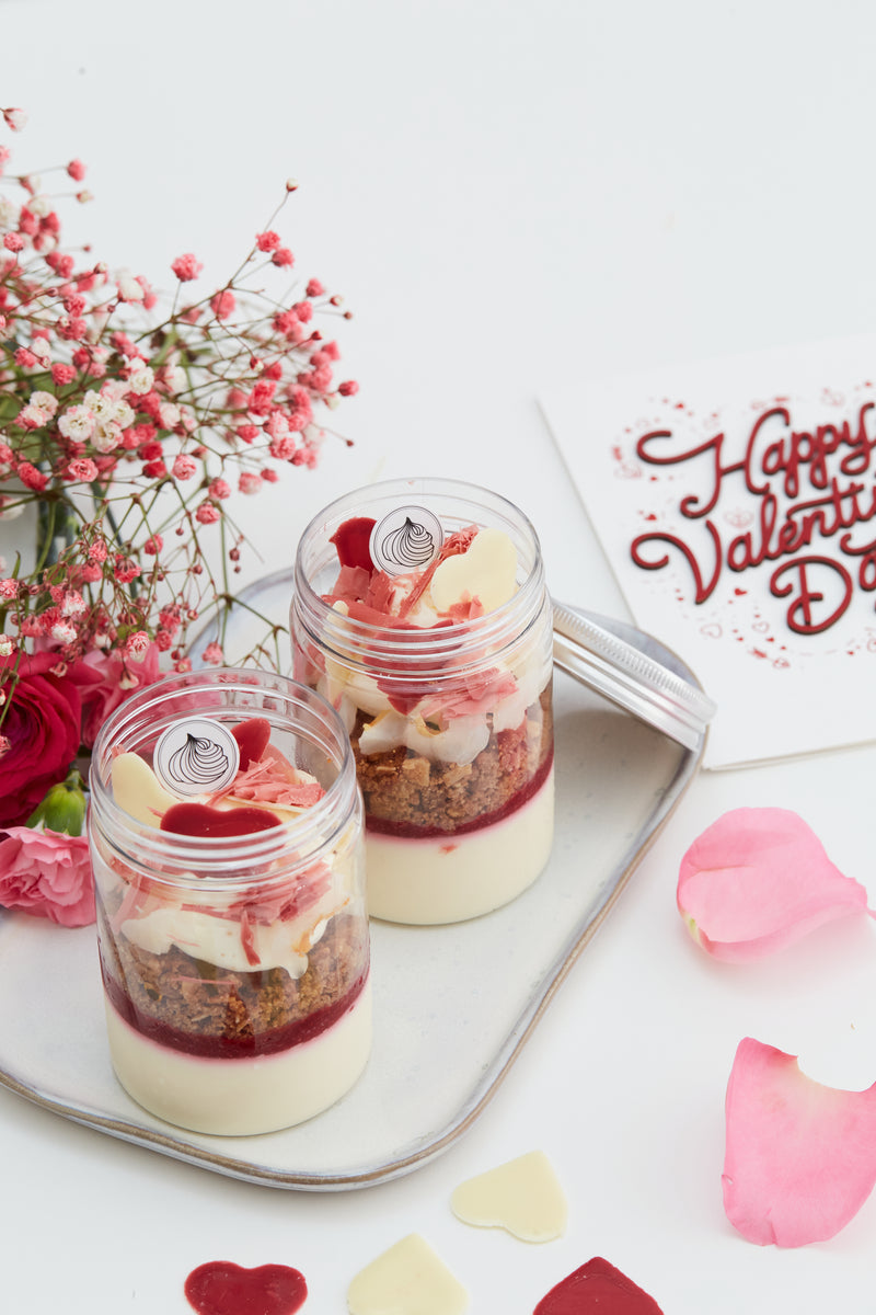 Valentine's Panna Cotta & Lychee Jar Dessert - Individual Size